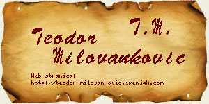 Teodor Milovanković vizit kartica